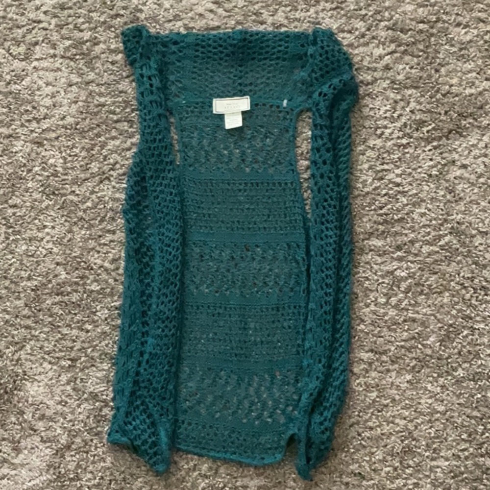 At Last Blue Cable Knit Shrug